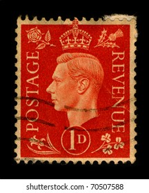 UNITED KINGDOM - CIRCA 1937:A Stamp Printed In UNITED KINGDOM Shows Image Portrait George VI(Albert Frederick Arthur George; 14 December 1895-6 February 1952)was King Of The United Kingdom, Circa 1937.