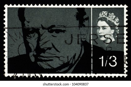 UNITED KINGDOM - CIRCA 1965: A Stamp Printed In England, Shows Sir Winston Spencer Churchill, Statesman And WWII Leader, Circa 1965.