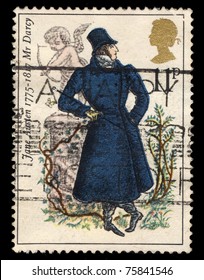 UNITED KINGDOM - CIRCA 1975: A stamp printed in United Kingdom shows Jane Austen, circa 1975.