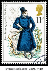 UNITED KINGDOM - CIRCA 1975: used postage stamp printed in Britain commemorating the Bicentenary of the Writer Jane Austen