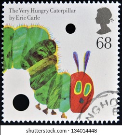UNITED KINGDOM - CIRCA 2006: A Stamp Printed In Great Britain Dedicated To Animal Tales, Shows The Very Hungry Caterpillar By Eric Carle', Circa 2006