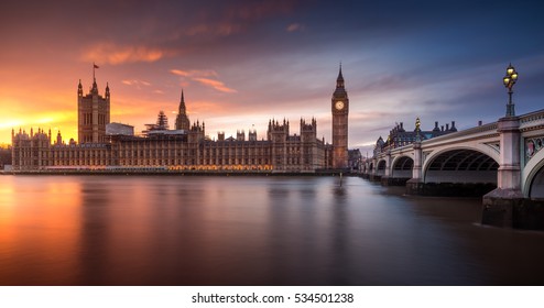 United Kingdom London Cityscape at Sunset