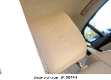 United Kingdom, Manchester March 2021. A 2010 Jaguar XFR Le Mans Edition With Hand Stitched Leather Headrest