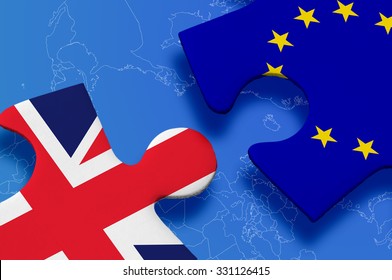 United Kingdom Versus Europe Puzzle Concept Stock Photo 331126415 ...