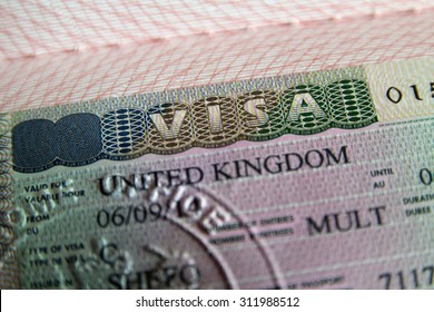 United Kingdom visa in passport
