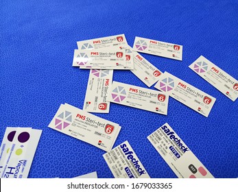 United Kingdom-March 18th 2020: Different Types Of Sterilization Indicator Strips