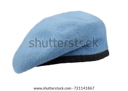 United Nations Peacekeeping troops blue beret