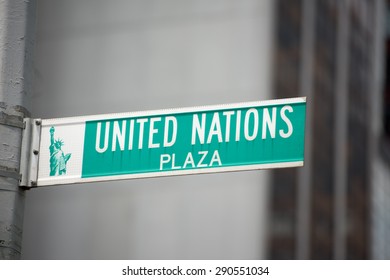 United Nations Plaza Sign Detail