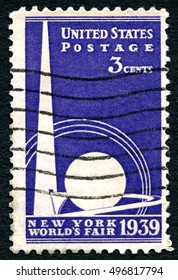 UNITED STATES OF AMERICA - CIRCA 1939: A Used Postage Stamp From The USA, Commemorating The Opening Of The New York Worlds Fair, Circa 1939.