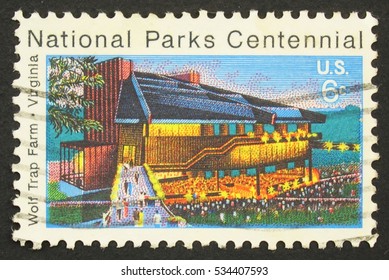 UNITED STATES OF AMERICA - CIRCA 1972: A Stamp Printed In The USA Shows Wolf Trap Farm Park For National Park, Circa 1972