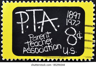 UNITED STATES OF AMERICA - CIRCA 1972: A Stamp Printed In The USA Shows Image Celebrating The 75th Anniversary Of The Parent Teacher Association, Circa 1972