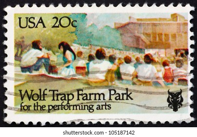 UNITED STATES OF AMERICA - CIRCA 1982: A Stamp Printed In The USA Shows Wolf Trap Farm Park For Performing Arts, National Park, Circa 1982