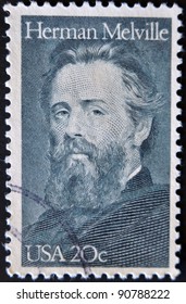 UNITED STATES OF AMERICA - CIRCA 1984 : A Stamp Printed In The USA Shows Herman Melville, Circa 1984