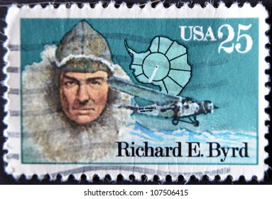 UNITED STATES OF AMERICA - CIRCA 1988: A stamp printed in USA shows Richard E. Byrd, circa 1988