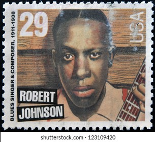 UNITED STATES OF AMERICA - CIRCA 1994: Stamp Printed In USA Shows The Blues Singer Robert Johnson, Circa 1994