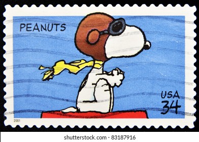 UNITED STATES OF AMERICA - CIRCA 2001: A stamp printed in the United States of America shows image celebrating the cartoon character "Peanuts",  circa 2001