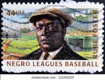 UNITED STATES OF AMERICA - CIRCA 2010: A Stamp Printed In USA Dedicated To Negro Leagues Baseball, Shows Rube Foster, Circa 2010