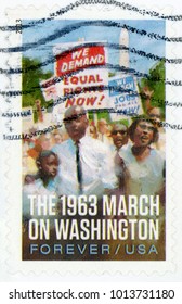 UNITED STATES OF AMERICA - CIRCA 2013: Forever Stamp Printed In US (USA) Shows Massive Protest 1963 March On Washington For Jobs And Freedom; Scott 4804; Circa 2013