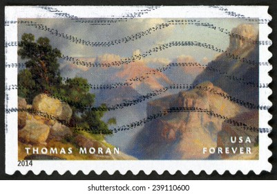 UNITED STATES OF AMERICA - CIRCA 2014: Forever Post Stamp Printed In US Shows Grand Canyon By Thomas Moran; Hudson River School Paintings; Scott 4917; Circa 2014