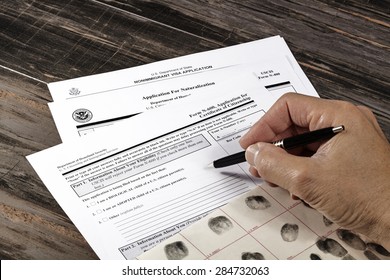 United States Of America Citizenship Immigration Naturalization Application Process With Public Documents For Education. Studio Prop ID Documents.