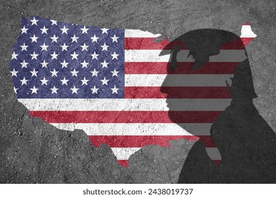 United States of America flag painted on a concrete wall 