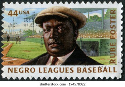 United States Of America-Circa 2010: A Stamp Issued To Honor Former Negro League Baseball Player Rube Foster.