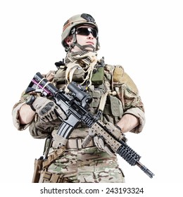 United States Army Ranger With Assault Rifle