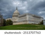 United States Capital Building, Dome and House of Representative Chamber as seen from the South West corner of the Capital Grounds