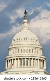 United States Capitol Building Dome In Clouds