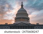 United States Capitol Scenic Snow Sunset