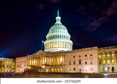 The United States Capitol In Washington DC At Night