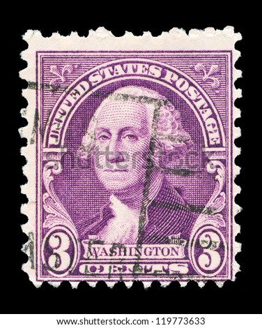 UNITED STATES - CIRCA 1932: A stamp printed in the United States, shows portrait of George Washington (1732-1799), circa 1932