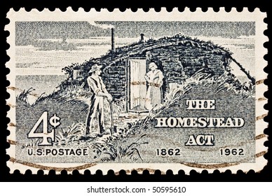 UNITED STATES - CIRCA 1960's : A Stamp Printed In United States. The Homestead Act. United States - CIRCA 1960's