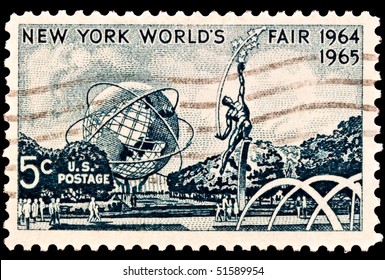 UNITED STATES - CIRCA 1960's : A Stamp Printed In United States. New Yorks Worlds Fair. Flushing Meadow Park 1964-1965.  United States - CIRCA 1960's