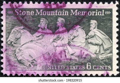 UNITED STATES - CIRCA 1970: Stamp Printed By Umited States, Shows Stone Mountain Confederate Memorial, Featuring Robert E. Lee, Jefferson Davis And StonewallÃ?Â¢ Jackson, Circa 1970