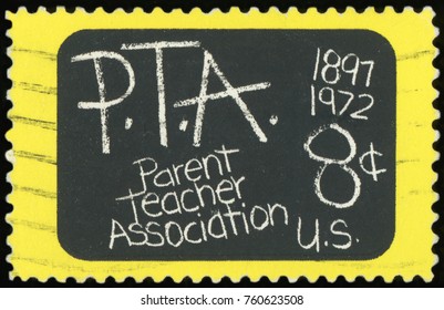 UNITED STATES - CIRCA 1972: A Postage Stamp Printed In United States Showing An Image Commemorative Of The 75th Anniversary Of The Parent Teacher Association, Circa 1972. 