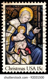 UNITED STATES - CIRCA 1980: A Stamp Printed In The United States Shows Madonna And Child, Circa 1980