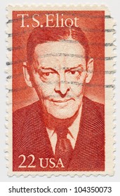 UNITED STATES - CIRCA 1986: A Stamp Printed In The United States, Shows Portrait Of T. S. Eliot (1888-1965), Poet, Circa 1986