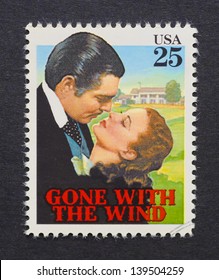 UNITED STATES - CIRCA 1990: A Postage Stamp Printed In USA Showing An Image Of Gone With The Wind Film, Circa 1990.