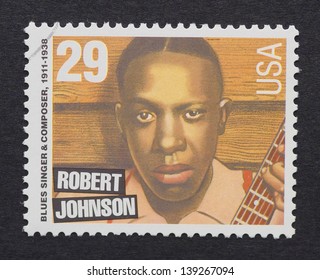 UNITED STATES - CIRCA 1994: A Postage Stamp Printed In USA Showing An Image Of Robert Johnson, Circa 1994.