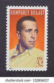 UNITED STATES - CIRCA 1997: a postage stamp printed in USA showing an image of Humphrey Bogart, circa 1997.