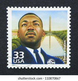 UNITED STATES -Â?Â? CIRCA 1999: A Postage Stamp Printed In USA Showing An Image Of Martin Luther King Jr., Circa 1999.