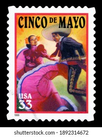 UNITED STATES- CIRCA 1999: A stamp printed in United States shows cinco de mayo, circa 1999
