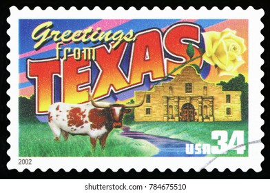 UNITED STATES - CIRCA 2002: A Postage Stamp Printed In USA Showing An Image Of The Texas State, Circa 2002.