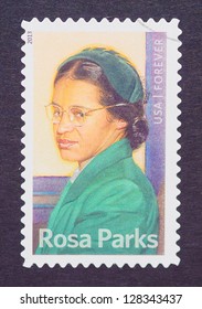 UNITED STATES Ã¢Â?Â? CIRCA 2013: a postage stamp printed in USA showing an image of Rosa Parks, circa 2013.
