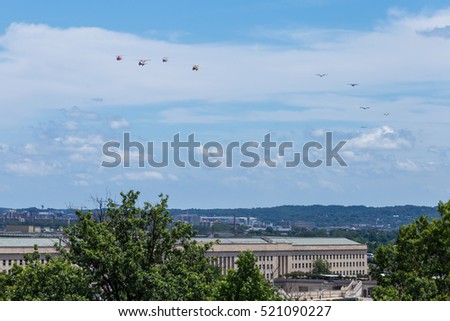 United States Coast Guard commemorative flyover of the Pentagon and Washington, D.C. area