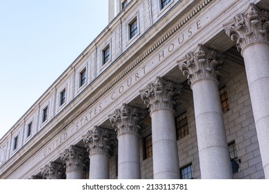 United States Court House Facade And Exterior At 40 Centre Street On Foley Square - New York, USA, 2022