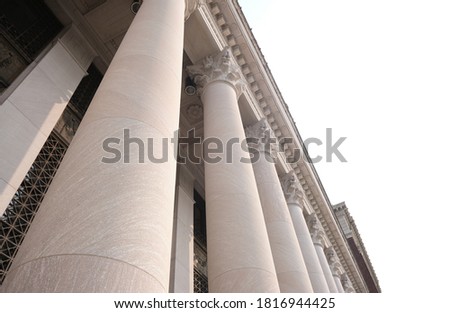 United States Courthouse. U.S. Courthouse Classical Styled Building Structure. Court Columns Downtown.