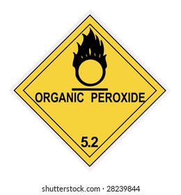 United States Department Of Transportation Organic Peroxide Warning Label Isolated On White