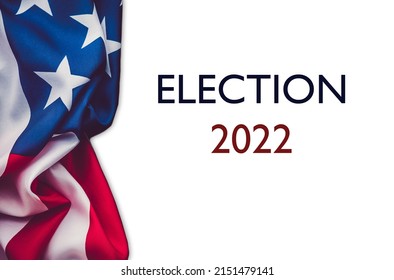 United States Elections. Beautiful invitation card for election day on the background of the US flag. Closeup, no people